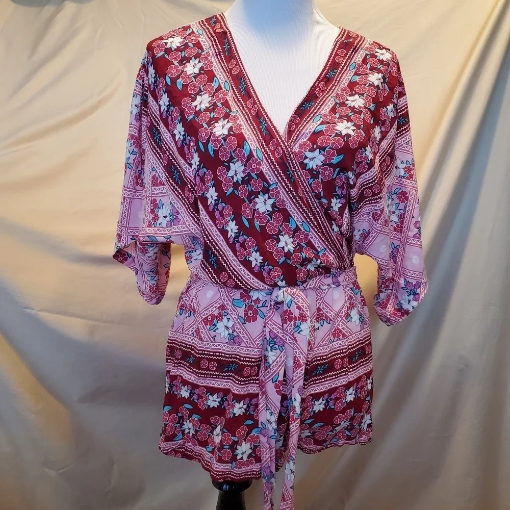 Lulu's V-Neck Boho Short Romper SZ SM - Picture 1 of 8